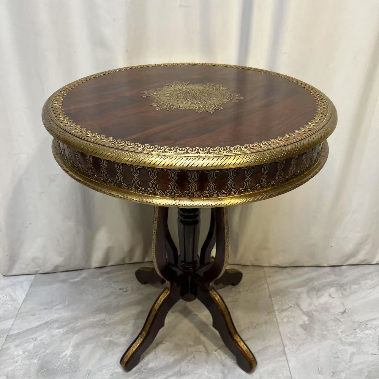 BORCH/博瑞奇 黄檀木包铜高款茶几 09437