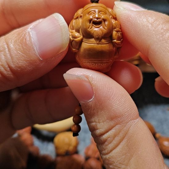 橄榄核手串/手链橄榄核核雕手机挂坠财神