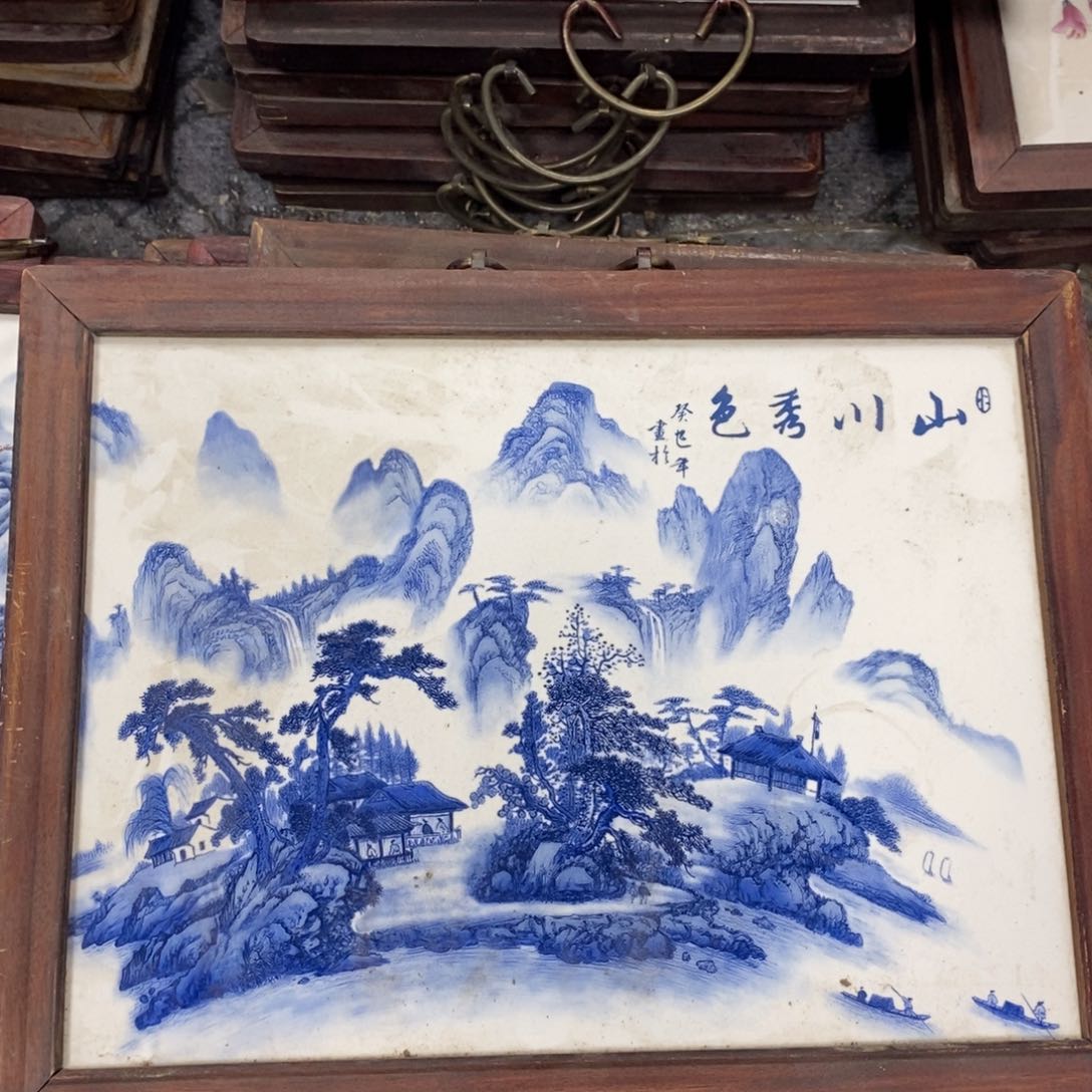 瓷片37*28*1景德镇瓷板画柴窑烧制