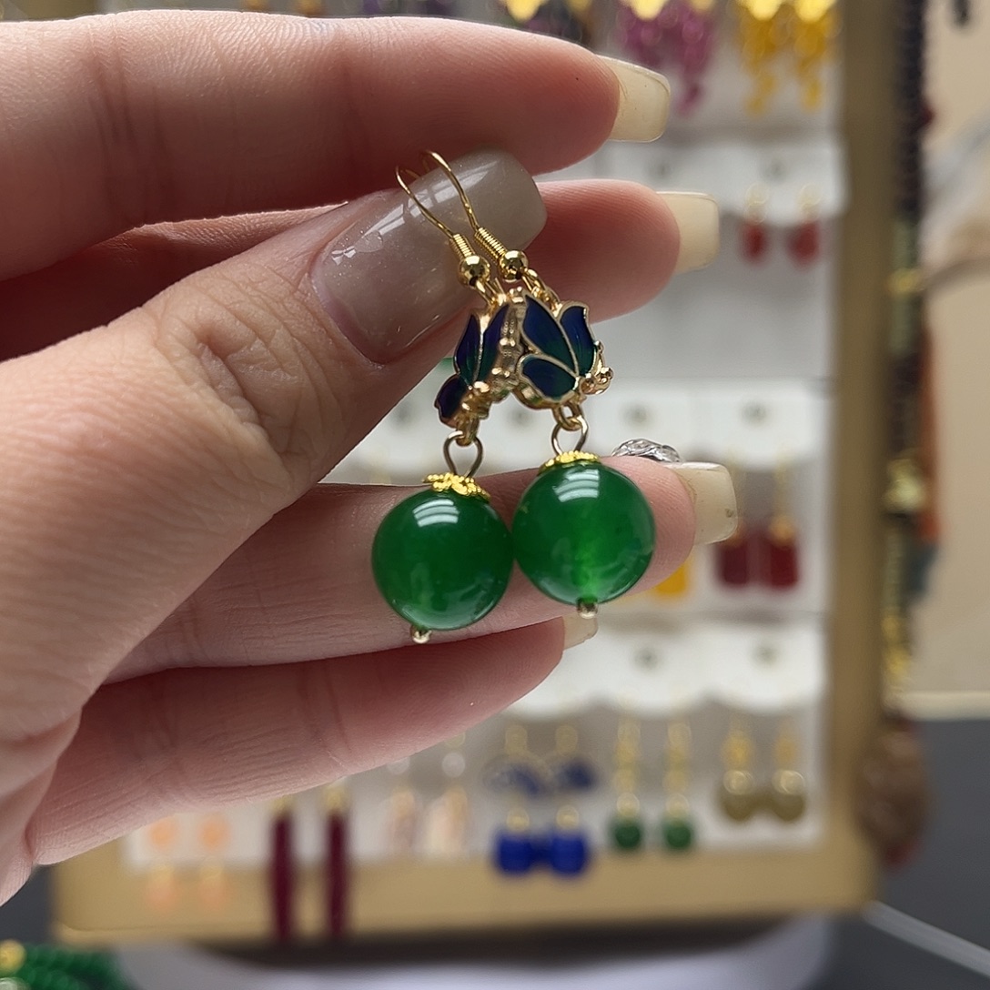 和田玉未镶嵌耳饰y