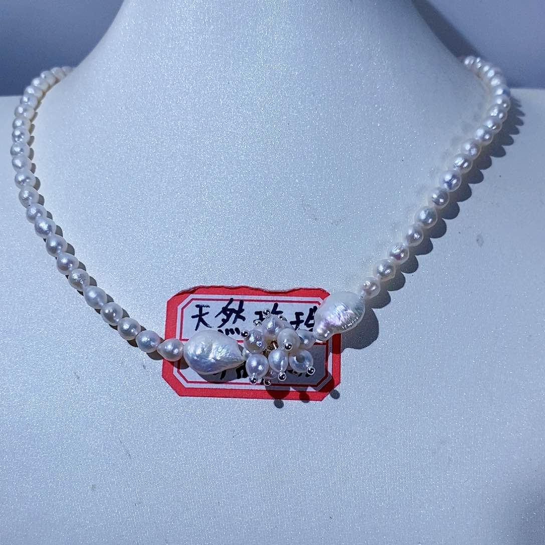 淡水珍珠颈饰银S925镶嵌