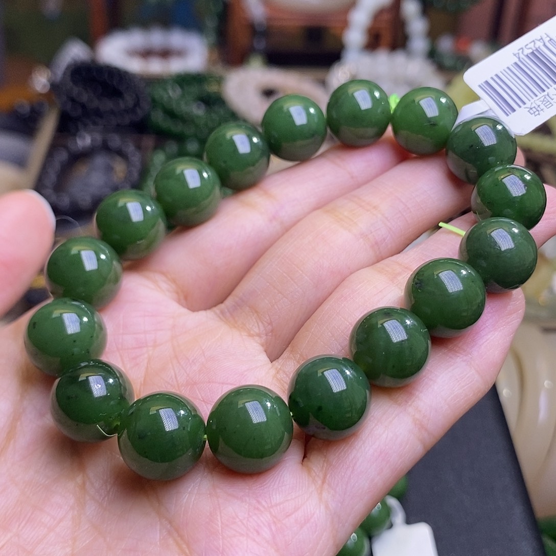 和田玉未镶嵌颈饰碧玉手串12m