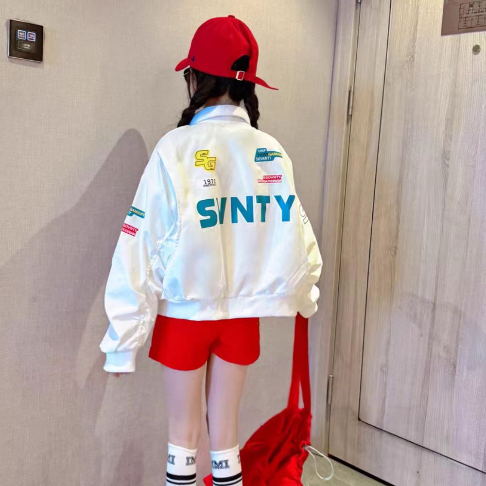 【现货】童装女童春装外套2025春秋新款儿童时尚棒球服休闲冲锋衣
