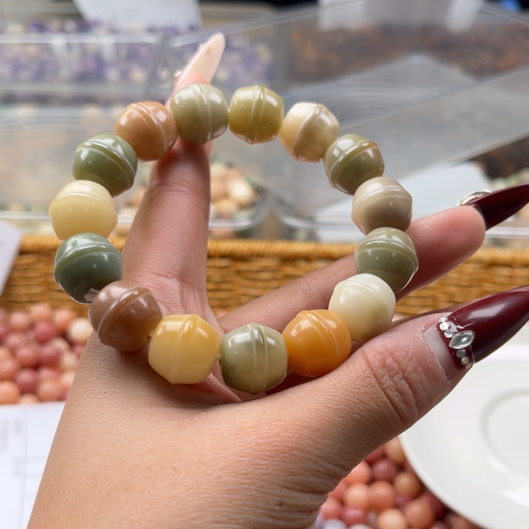 白玉菩提吊坠z14-15mm20颗 干磨蜜罐