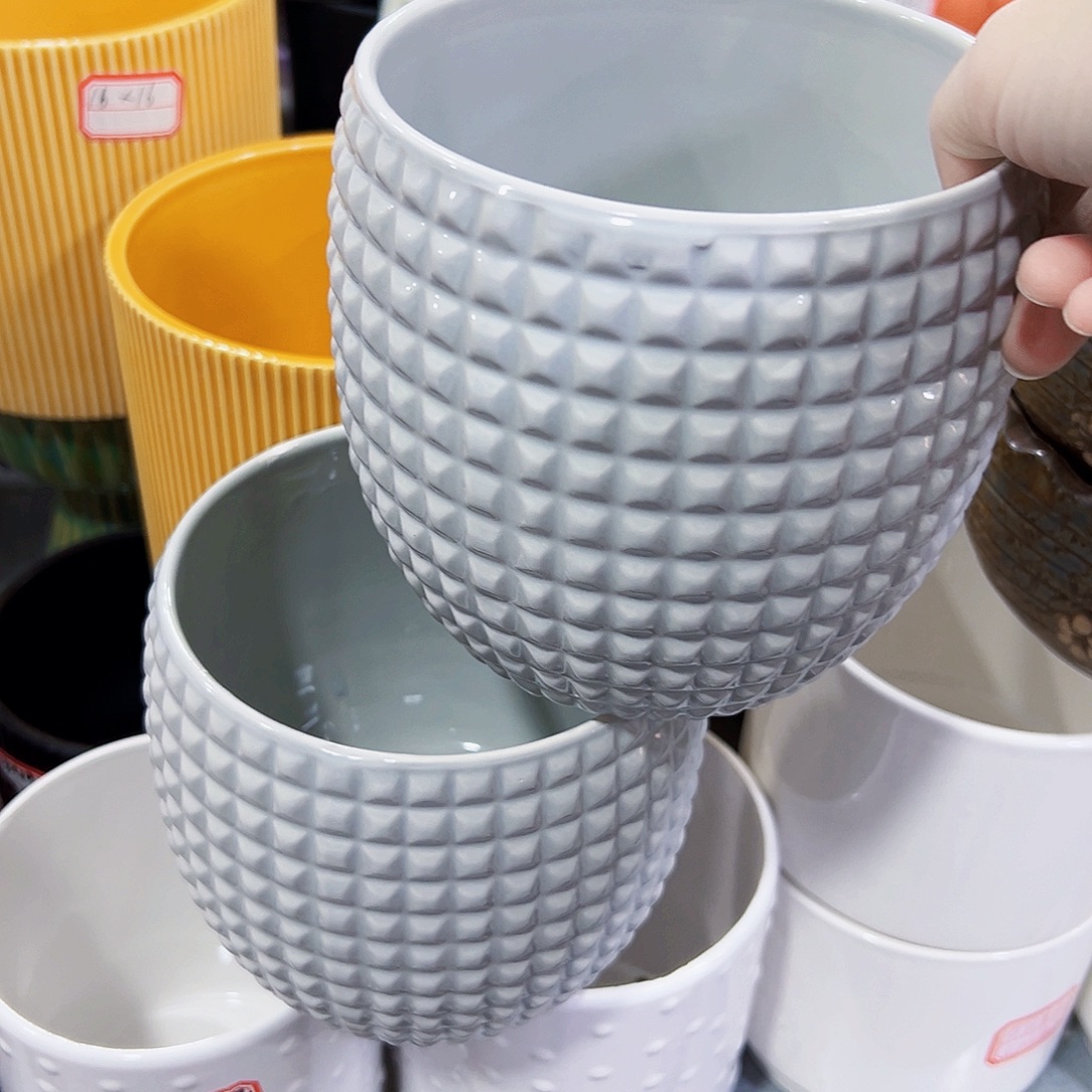 有孔，外贸尾单陶瓷花盆凑单10米包邮