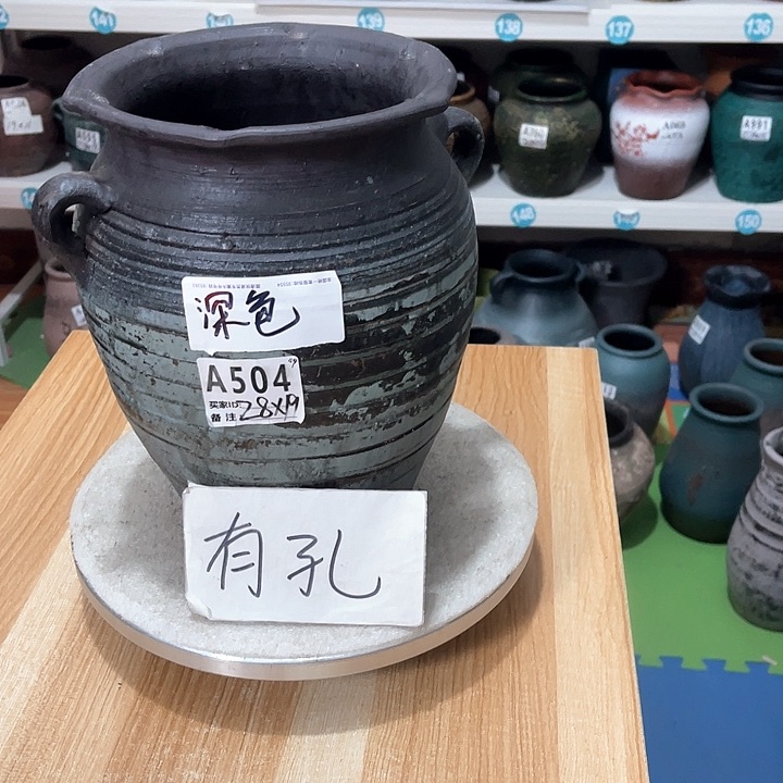 红陶手工制作工艺花盆