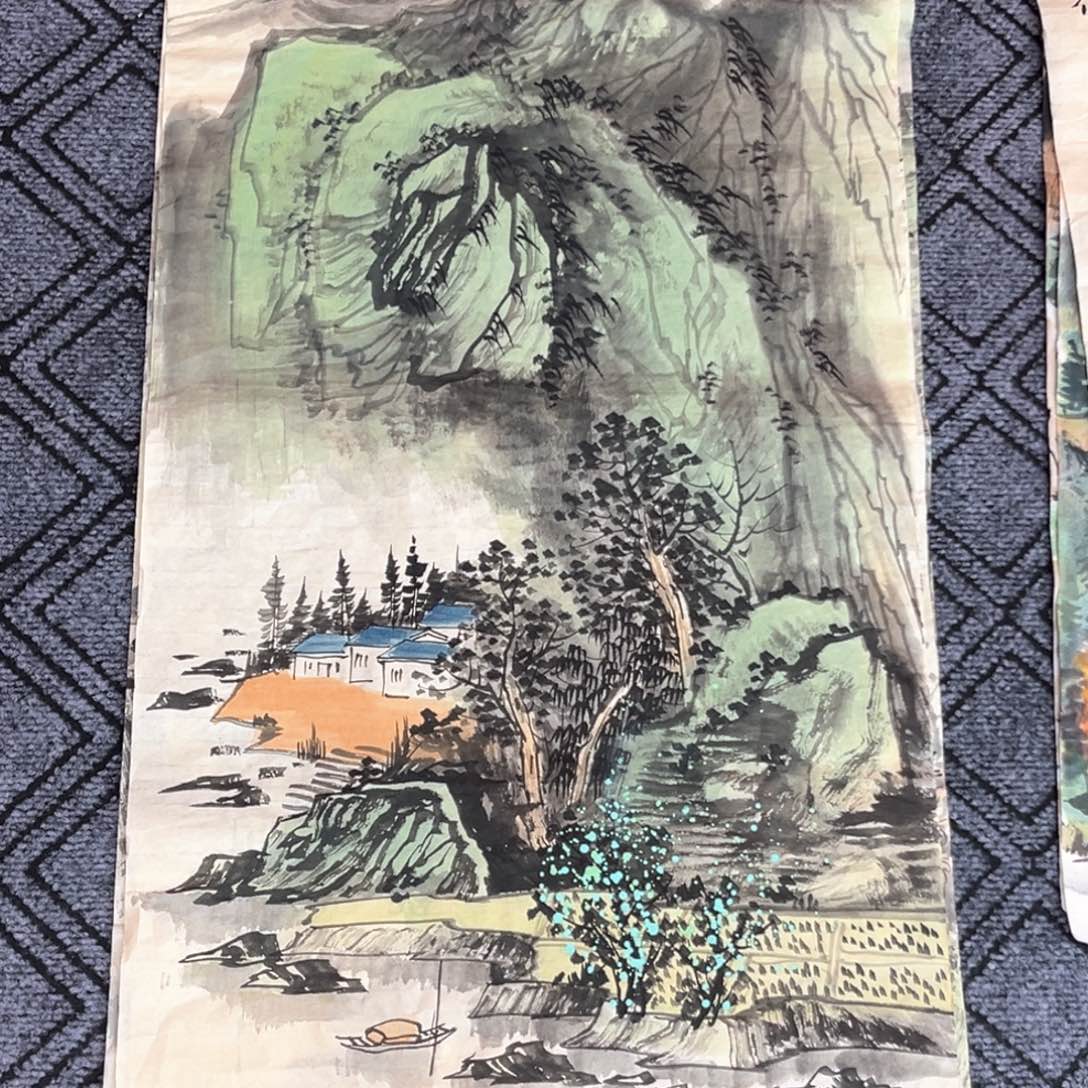 国画老师三尺山水作品赵