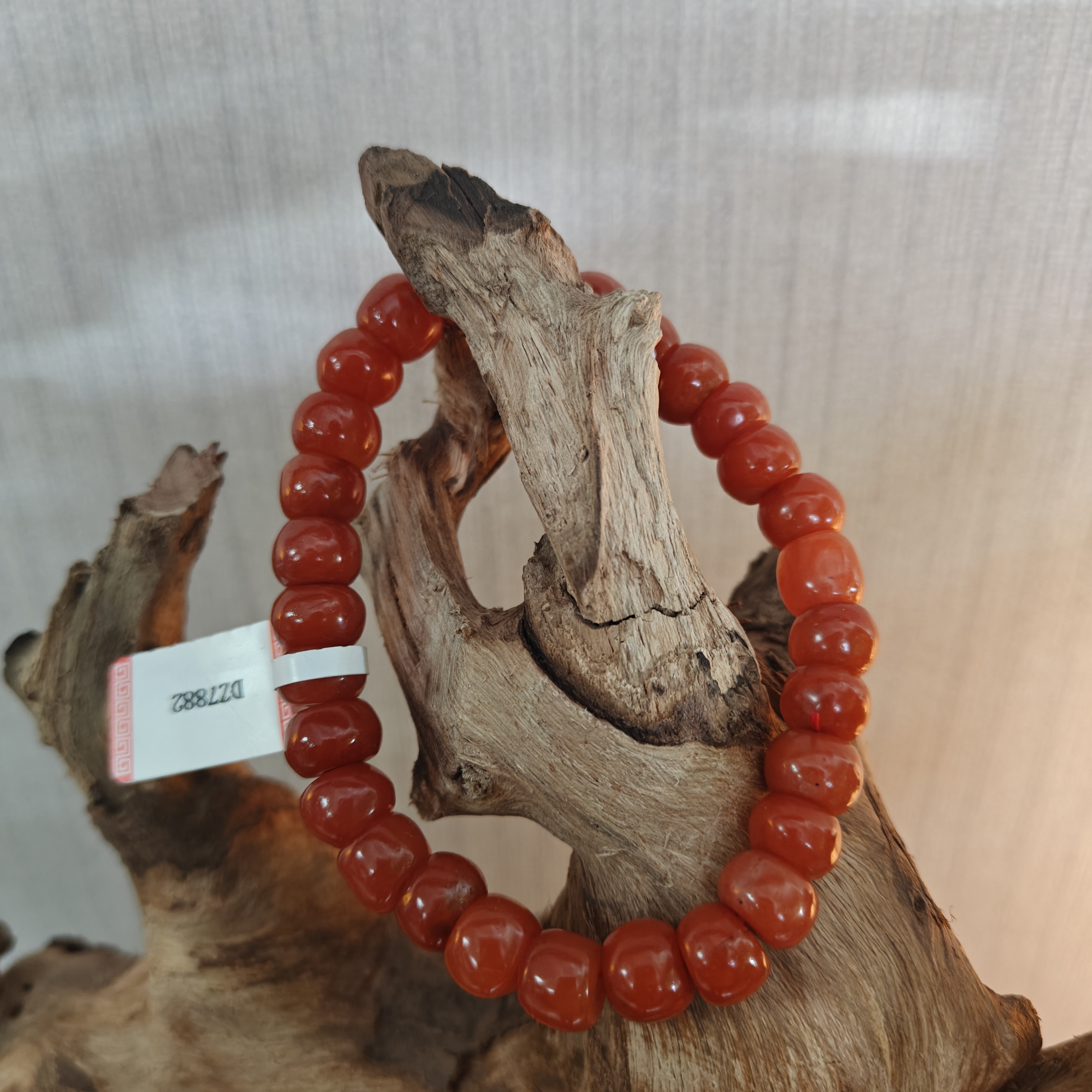 DZ7882  老甘南南红 算盘珠 手串-HD  文玩/评级