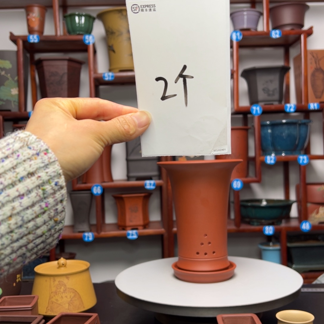 紫砂花盆黑*瑰圆盆花盆