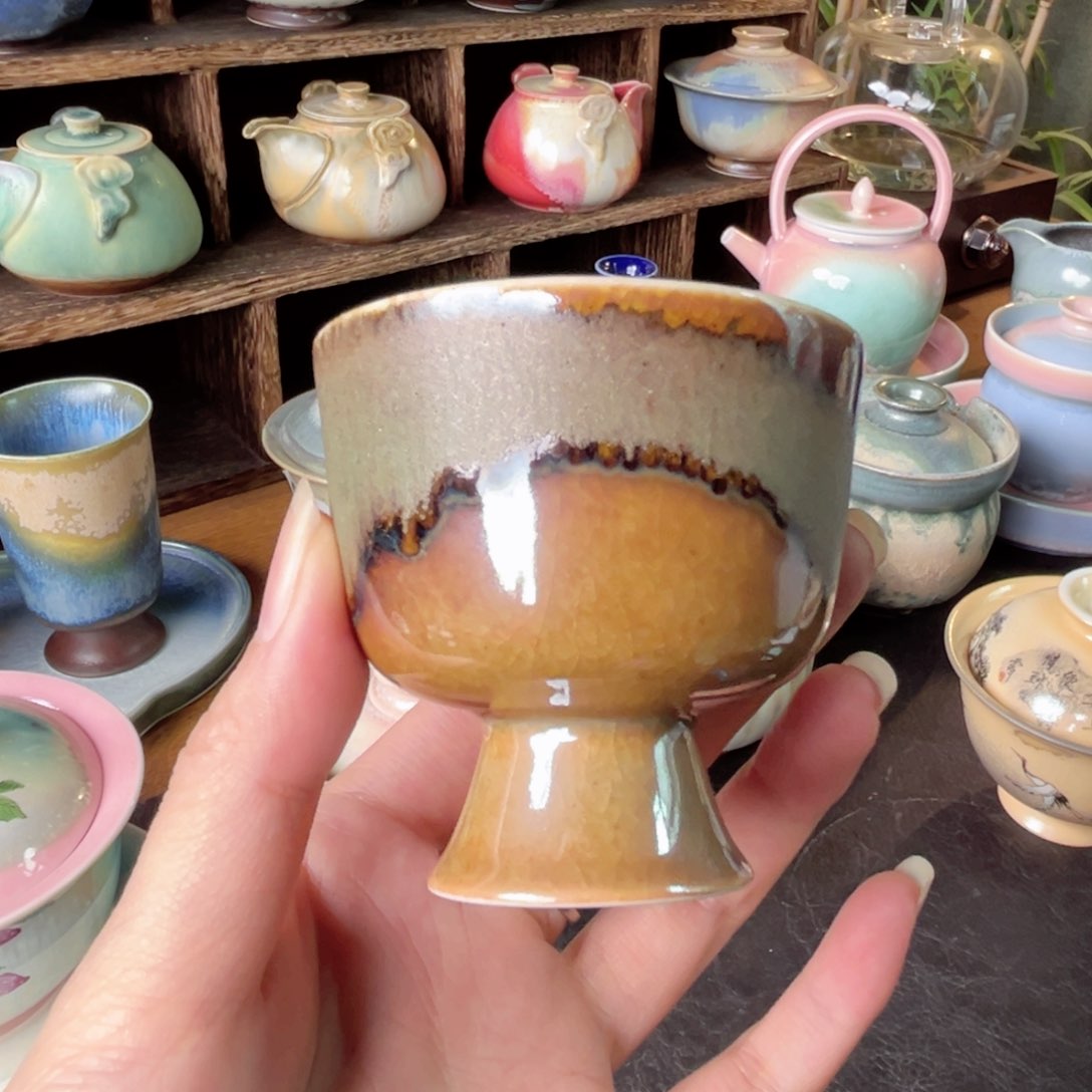 盘纯手工制作柴烧茶器