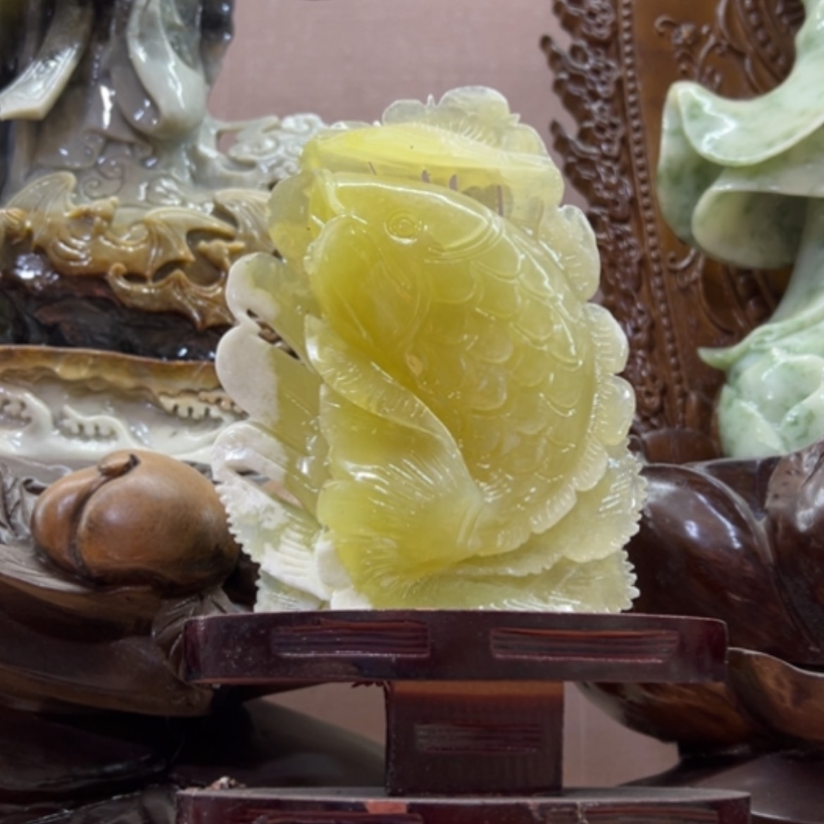 【闪购商品】蛇纹石玉连年有余未镶嵌