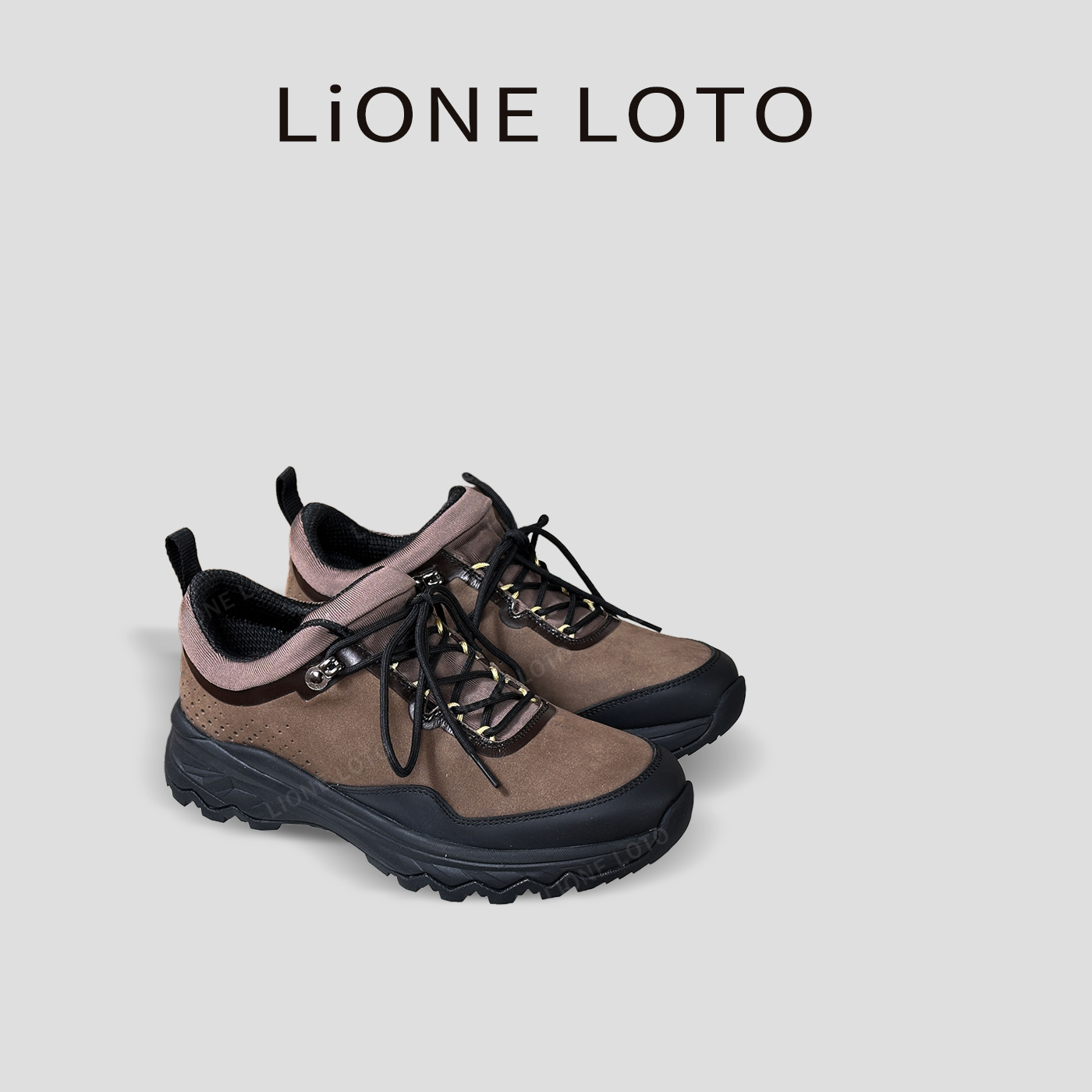 LIONE LOTO超轻户外运动鞋徒步带足弓支撑女士登山鞋手工女鞋