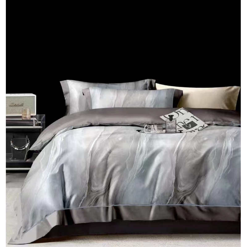 月亮家-高奢高精密数码印花床盖款高端套件-暮山灰