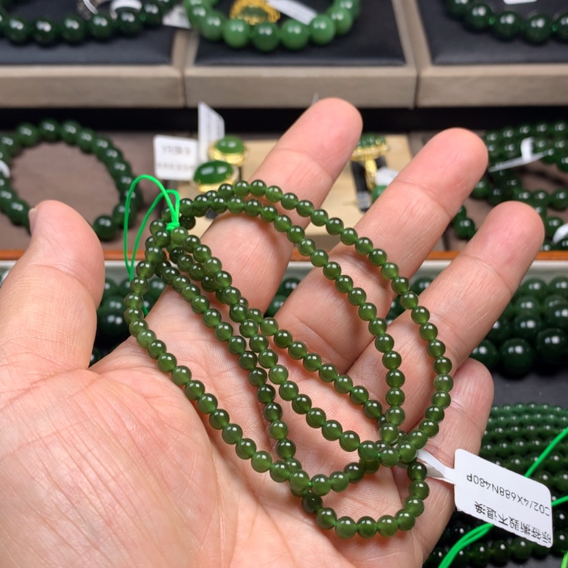 【闪购商品】和田玉（碧玉）颈饰未镶嵌朋*月4m m