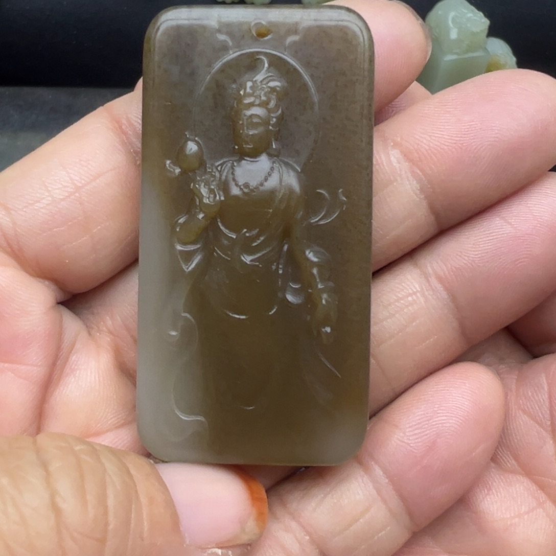 和田玉（糖玉）未镶嵌吊坠(不含链)