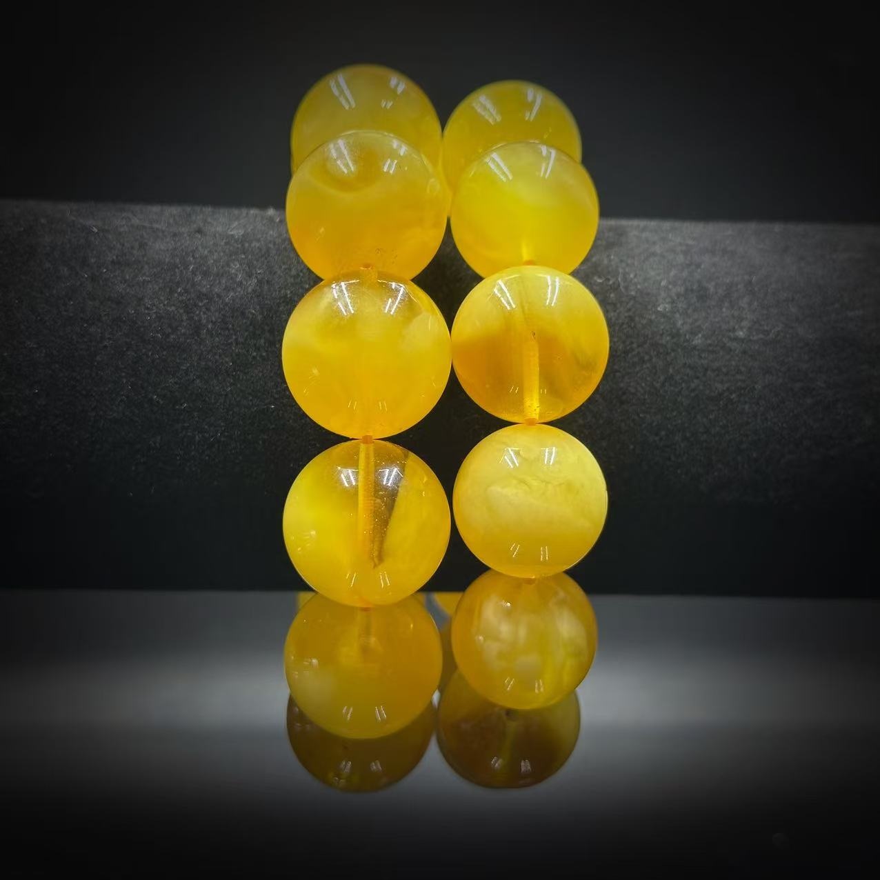 【缪老师严选】SJ1480  金白花蜜蜡手链 多样性发其一