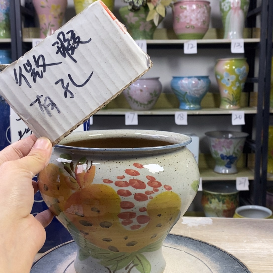 景德镇手工手绘陶瓷花盆