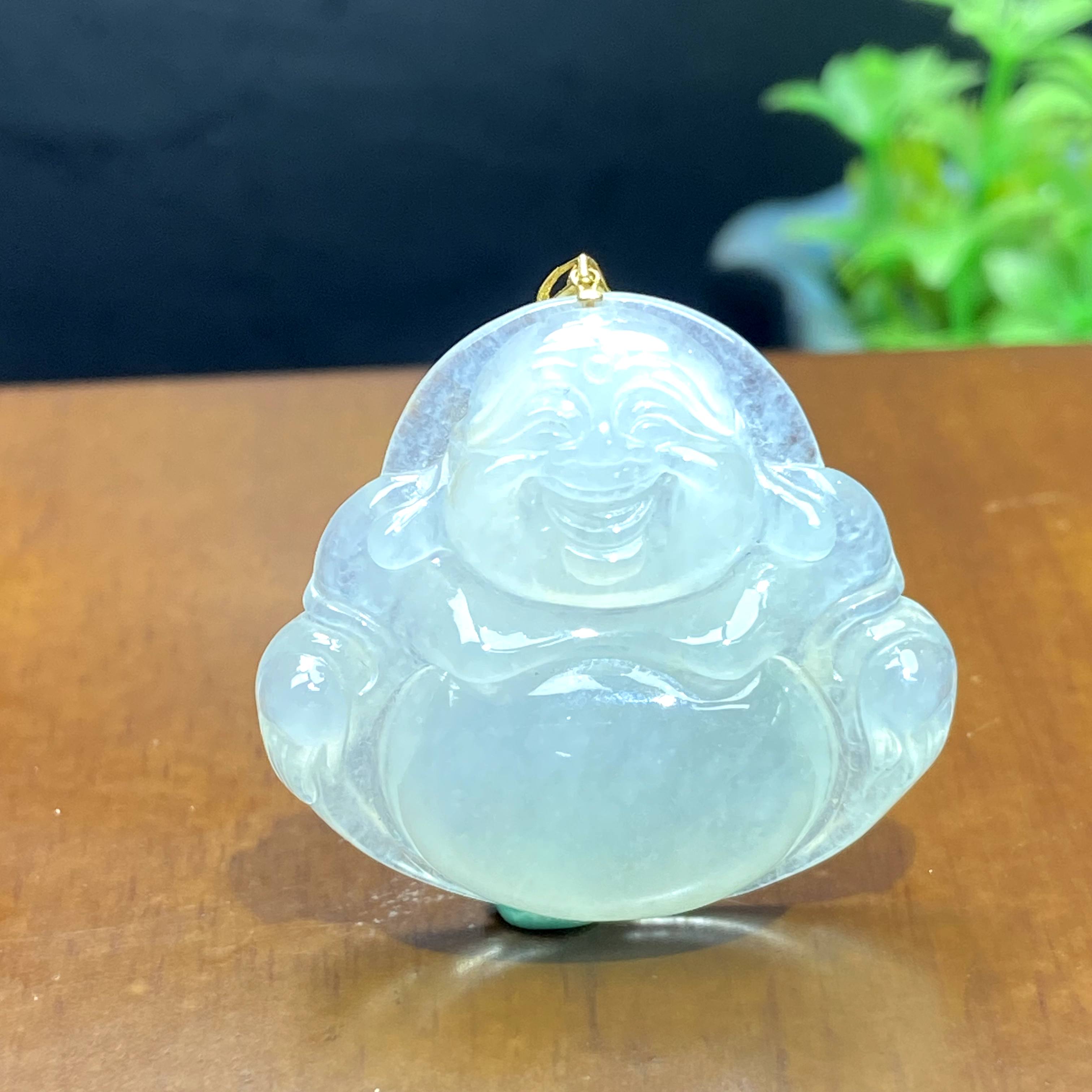 RX14天然缅甸A货翡翠金镶冰胶佛公/007044/北京中保拍卖