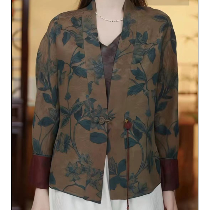 潘一抹微蓝 2024新款 新中式茶服  12245