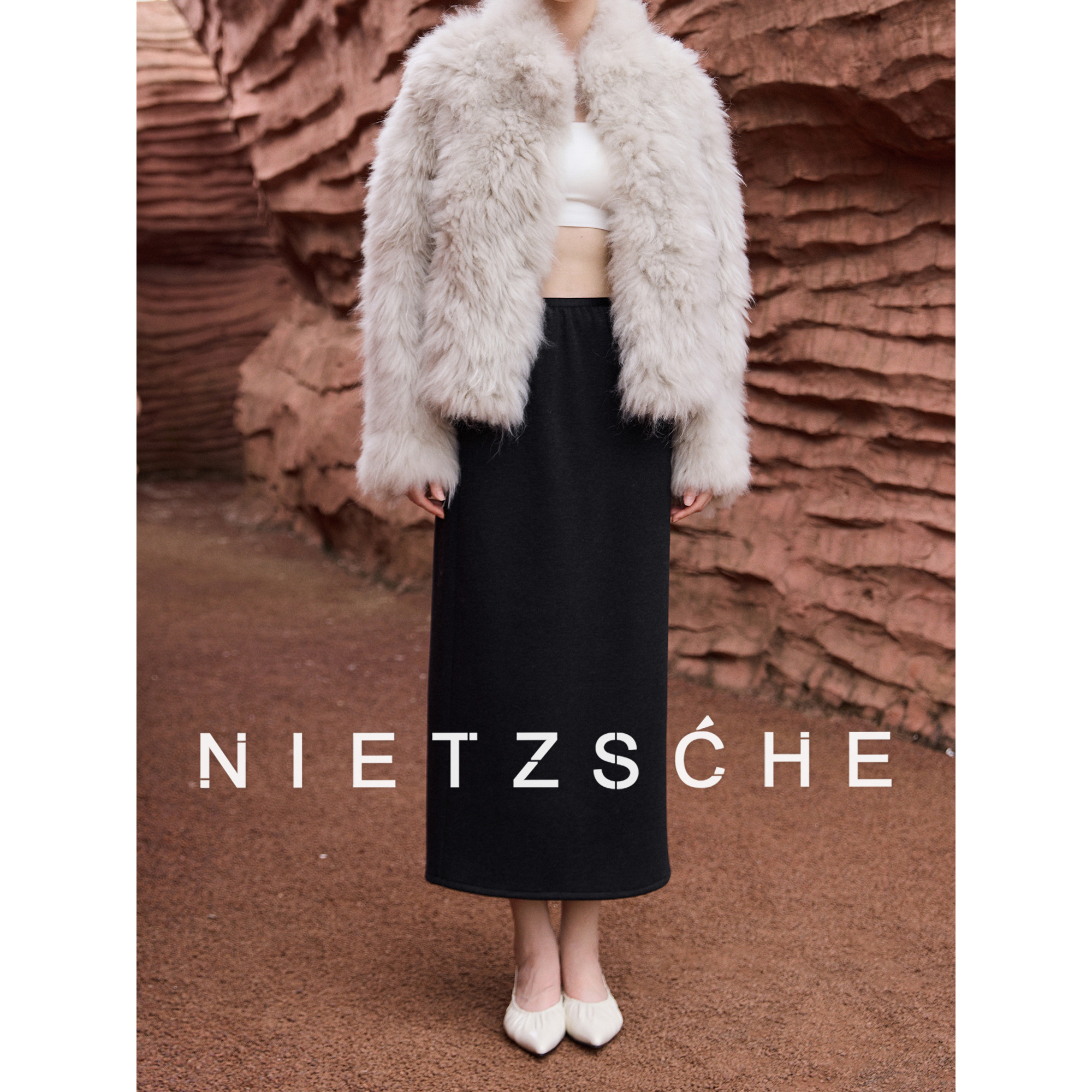 尼采 官方直营｜羊毛半裙｜桑蚕丝x醋酸x羊毛 六合一百搭半裙61259