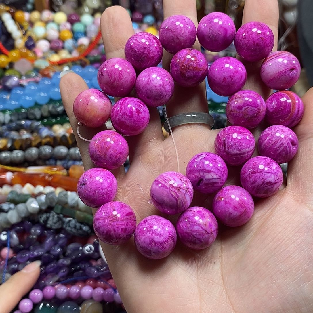 玛瑙/玉髓未镶嵌珠宝半成品玛瑙一条卡16mm