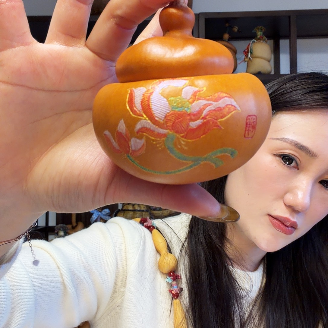 ༺***༻墨刻圆元宝钱袋子葫芦