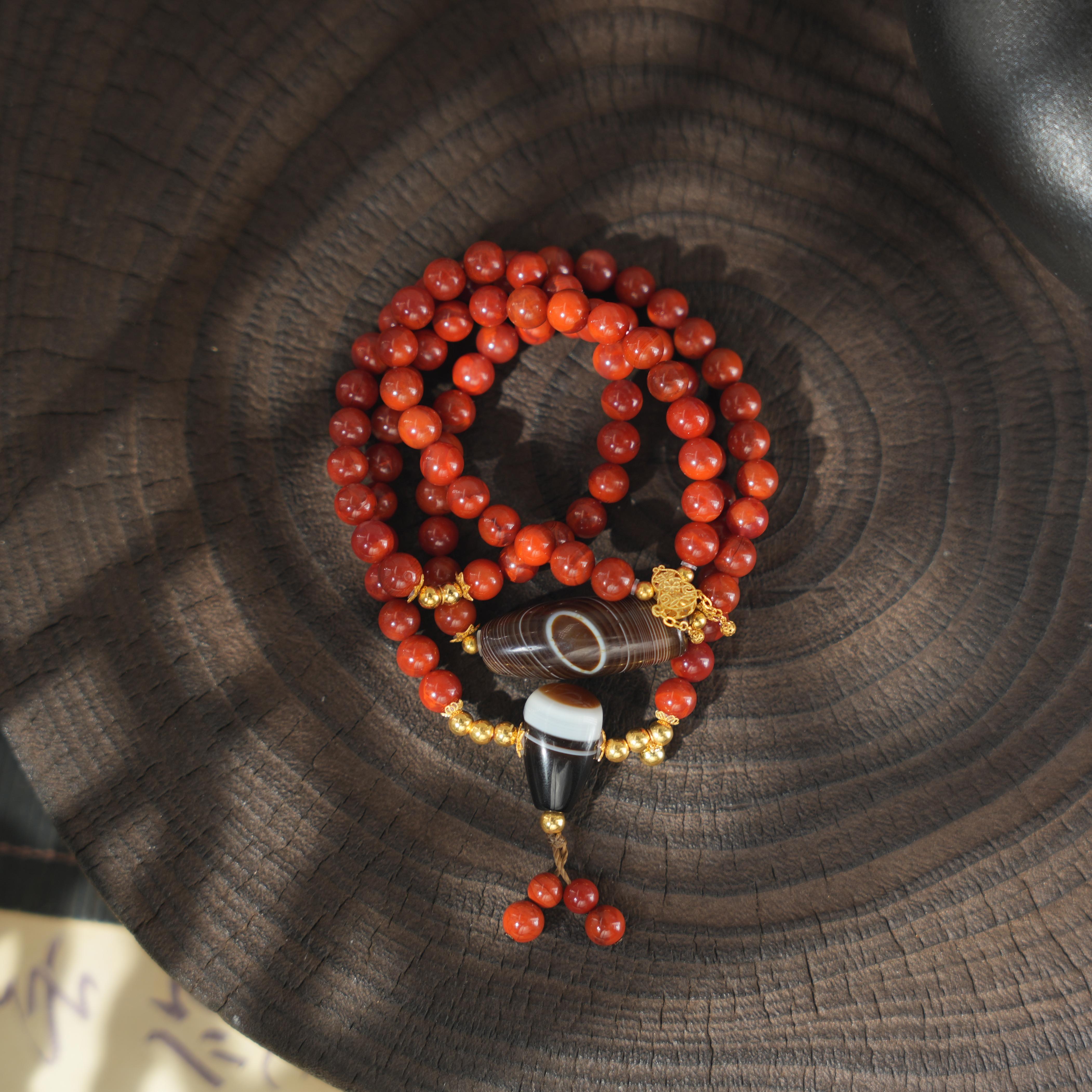 圆满意-南红18K金手串（多样性发其一）