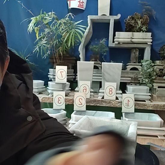 天然大理石花盆16x16