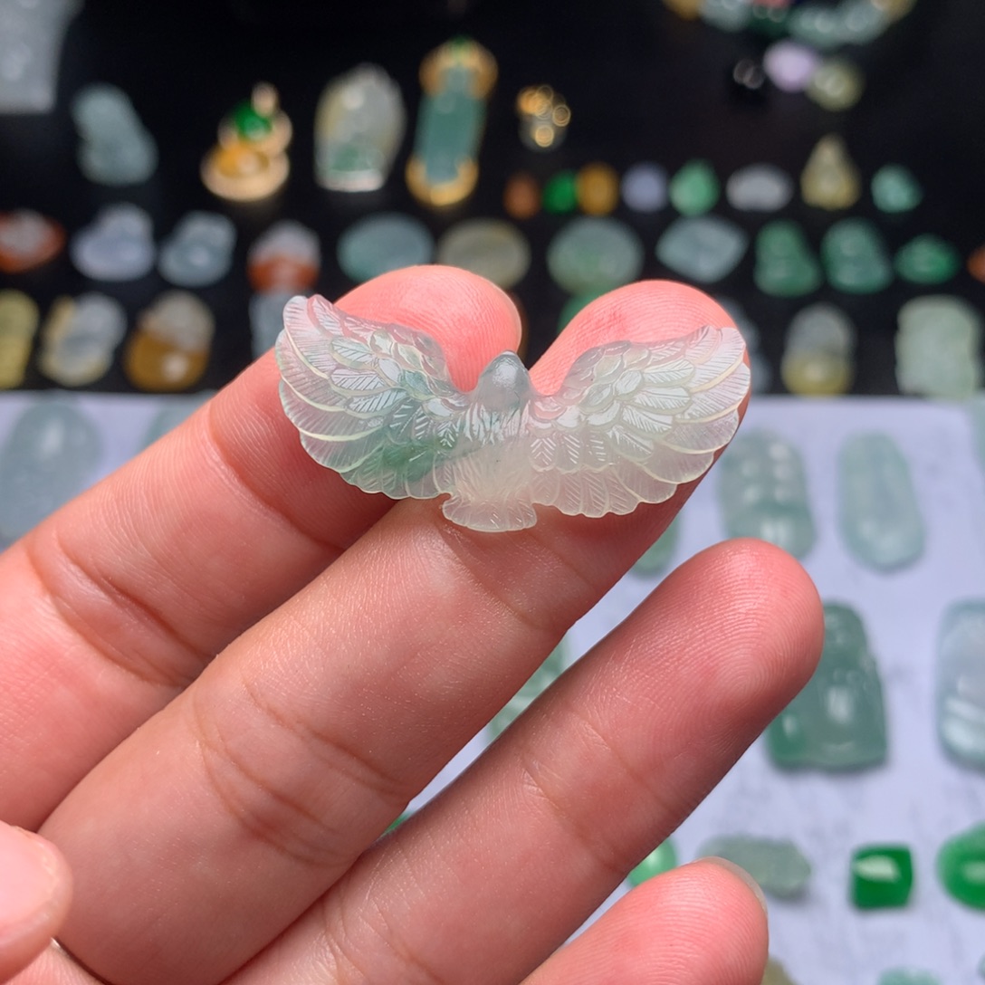 定制翡翠未镶嵌大鹏展翅