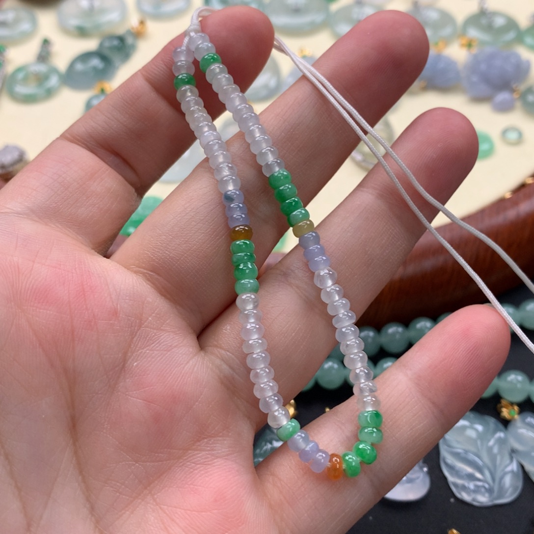 翡翠未镶嵌颈饰翡翠算盘珠