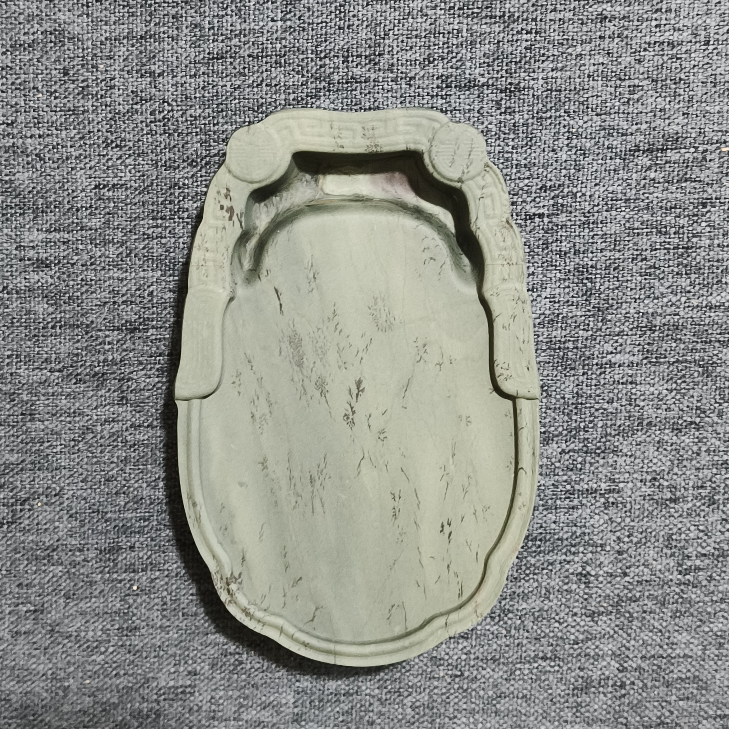 甘肃洮砚，西江双色蝉砚，尺寸12.3*8.1*2厘米