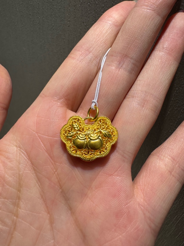 足金999吊坠柿柿如意吊坠