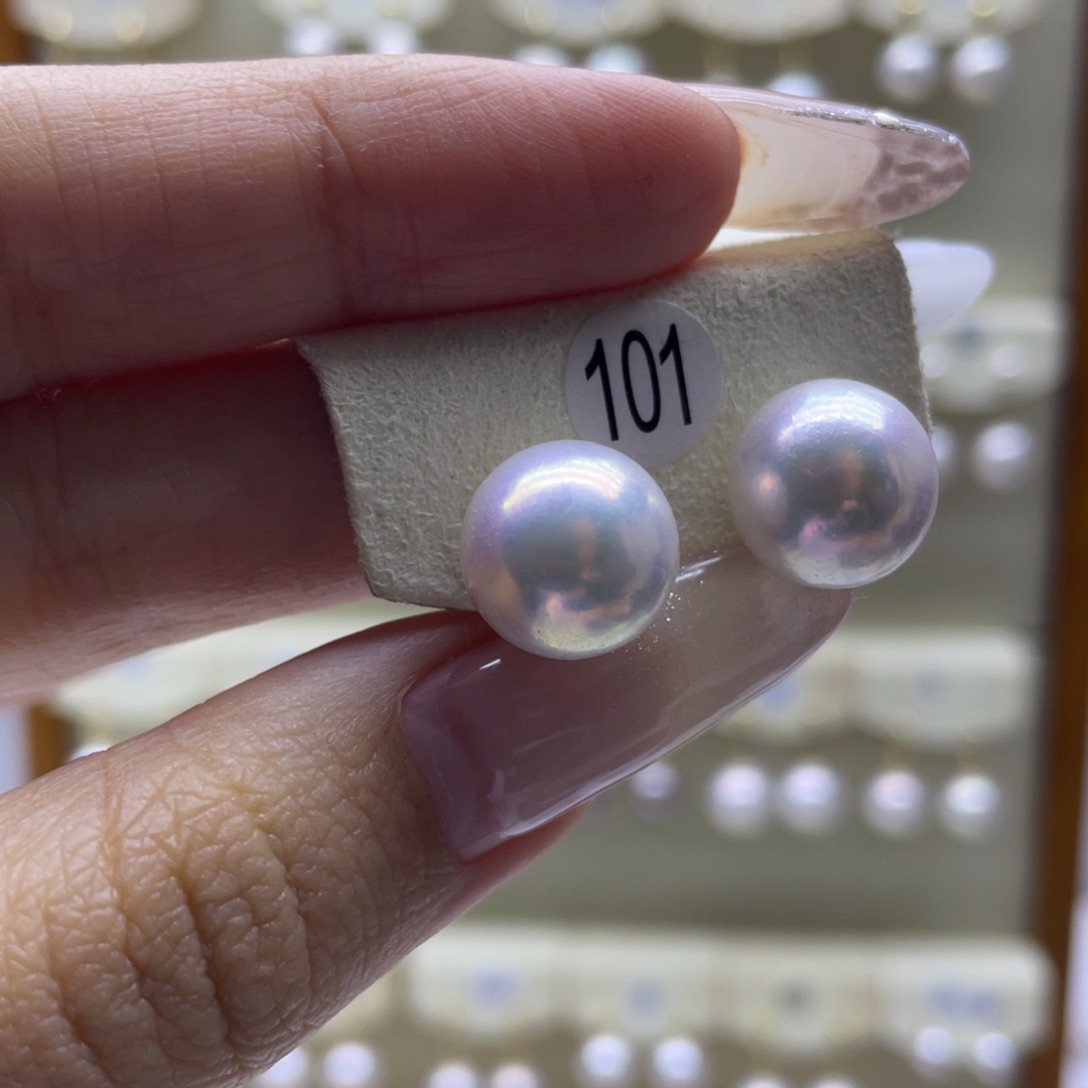 淡水珍珠耳饰18K金镶嵌