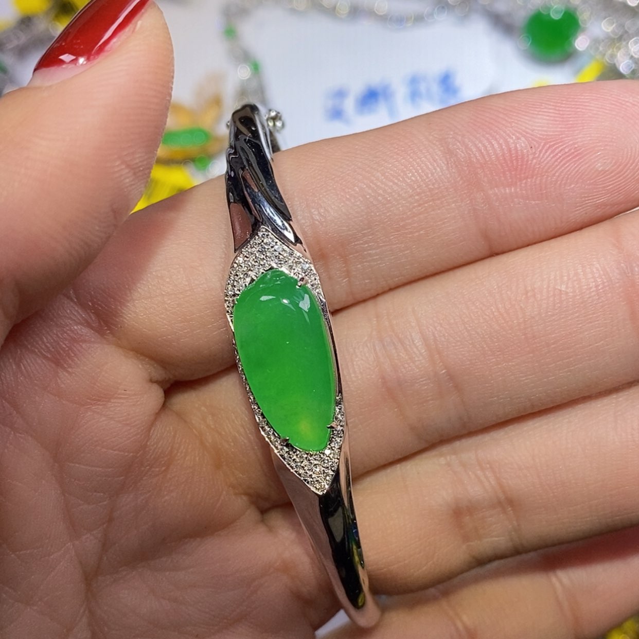 【闪购商品】翡翠颈饰18K金镶嵌l****T手镯