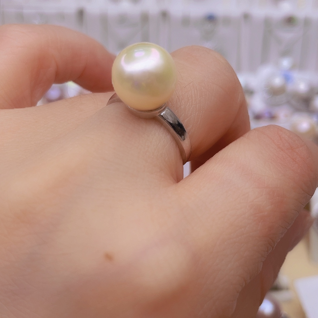 戒指淡水珍珠银S925镶嵌