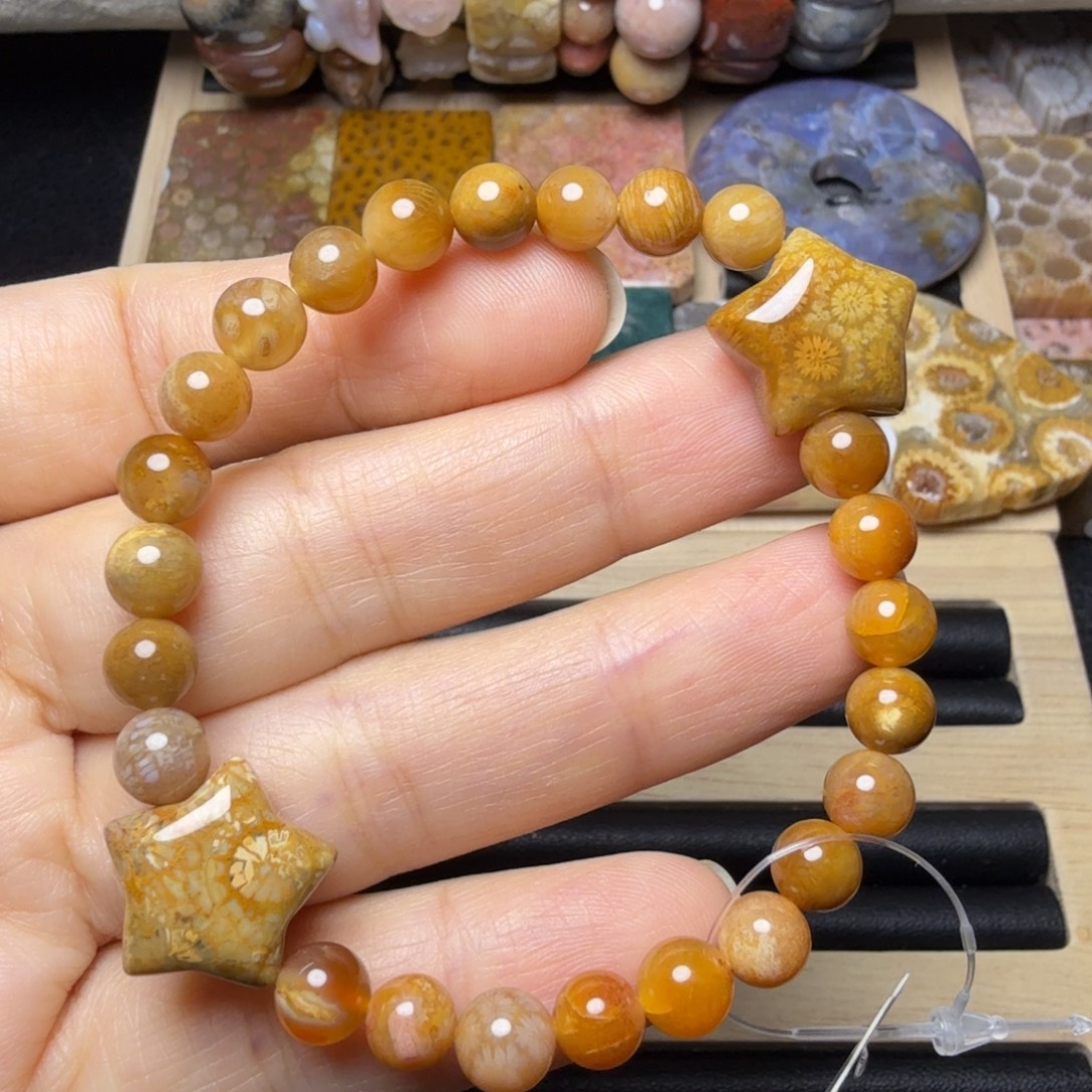 硅化玉未镶嵌珠子个别纹