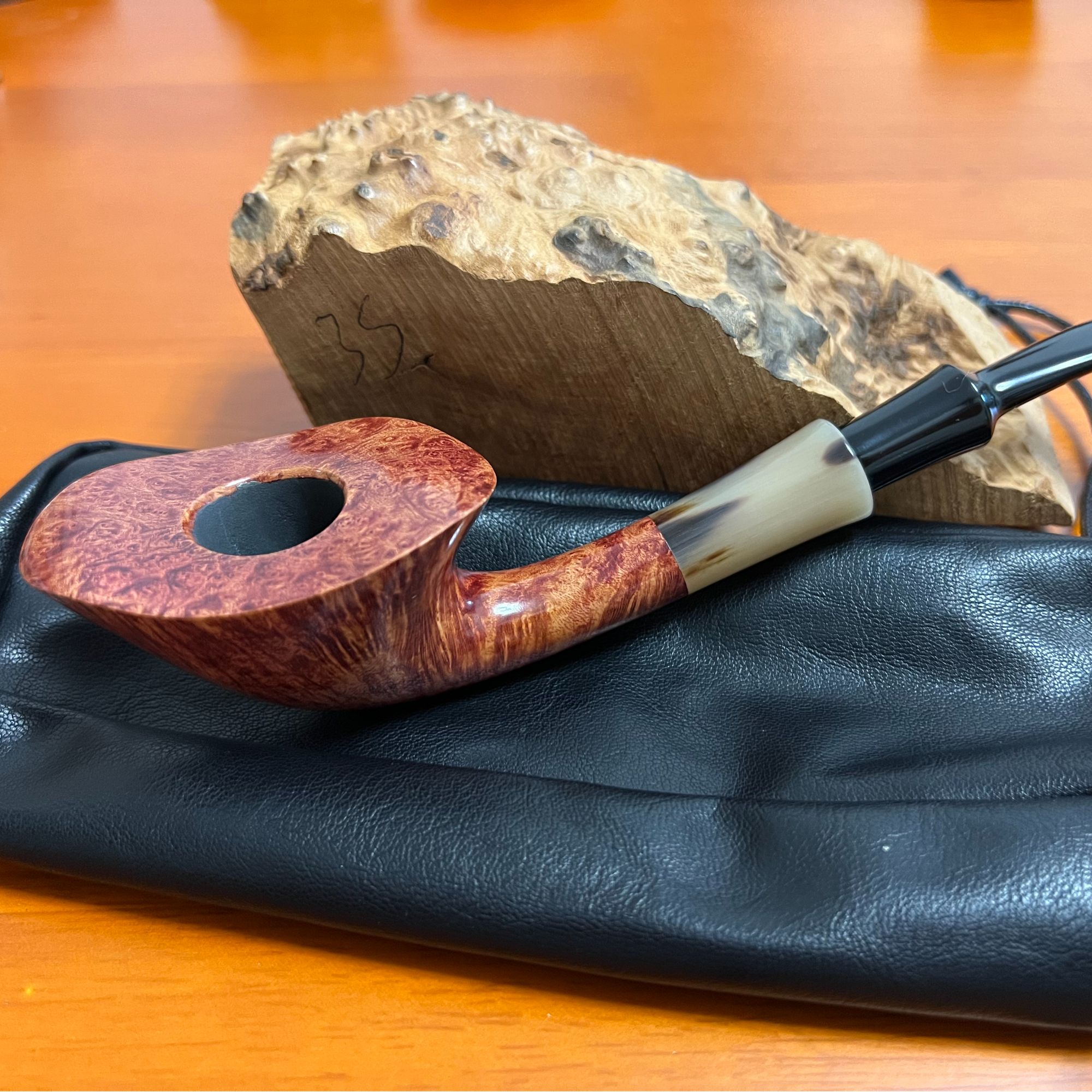 意大利进口石楠木长杆微弯号角斗