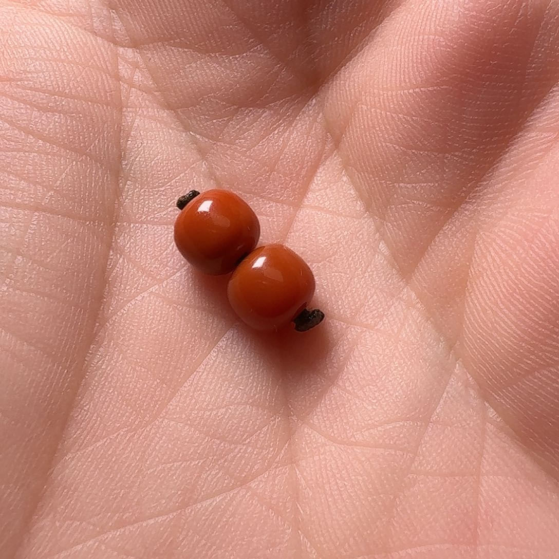 南红玛瑙6.6mm对珠未镶嵌