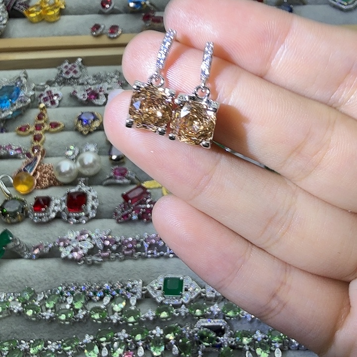 烟晶戒指银S925镶嵌