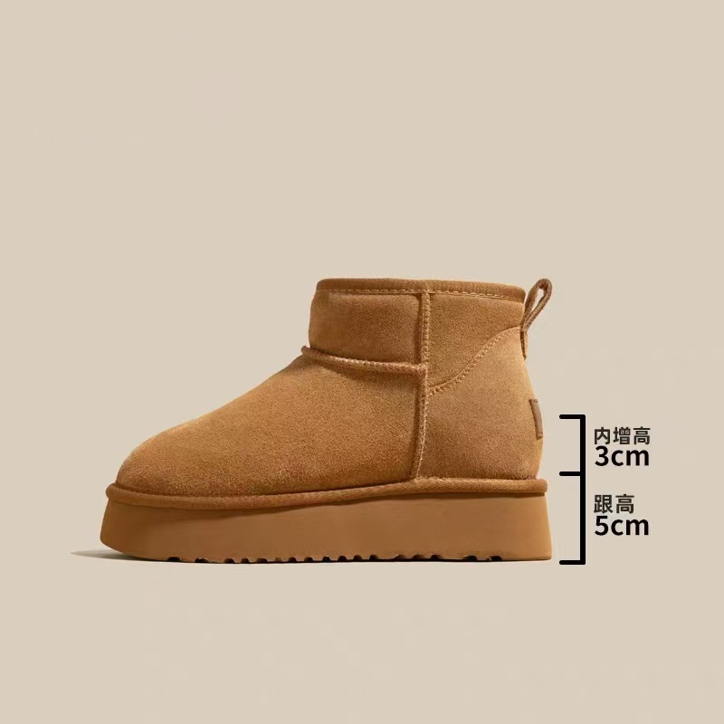 【真皮雪地靴】防滑保暖冬季时尚雪地靴女鞋厚底短筒加绒加厚棉鞋