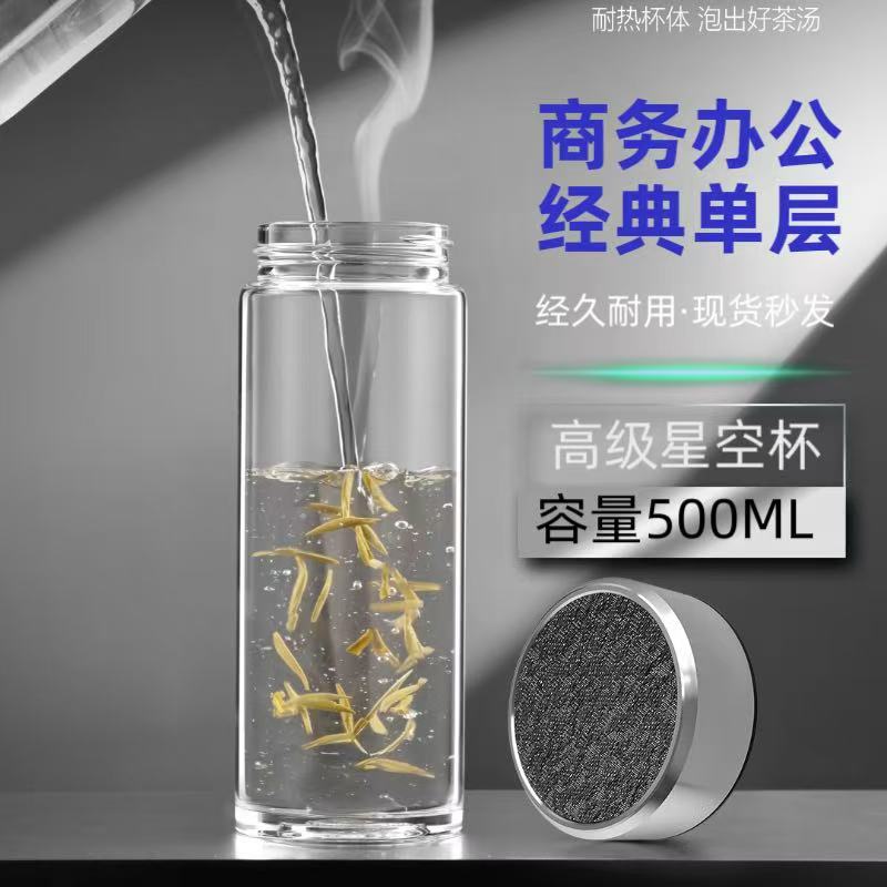 刘小马星空杯老板杯2025新款绿茶安吉白茶泡茶耐热防裂透明玻璃杯