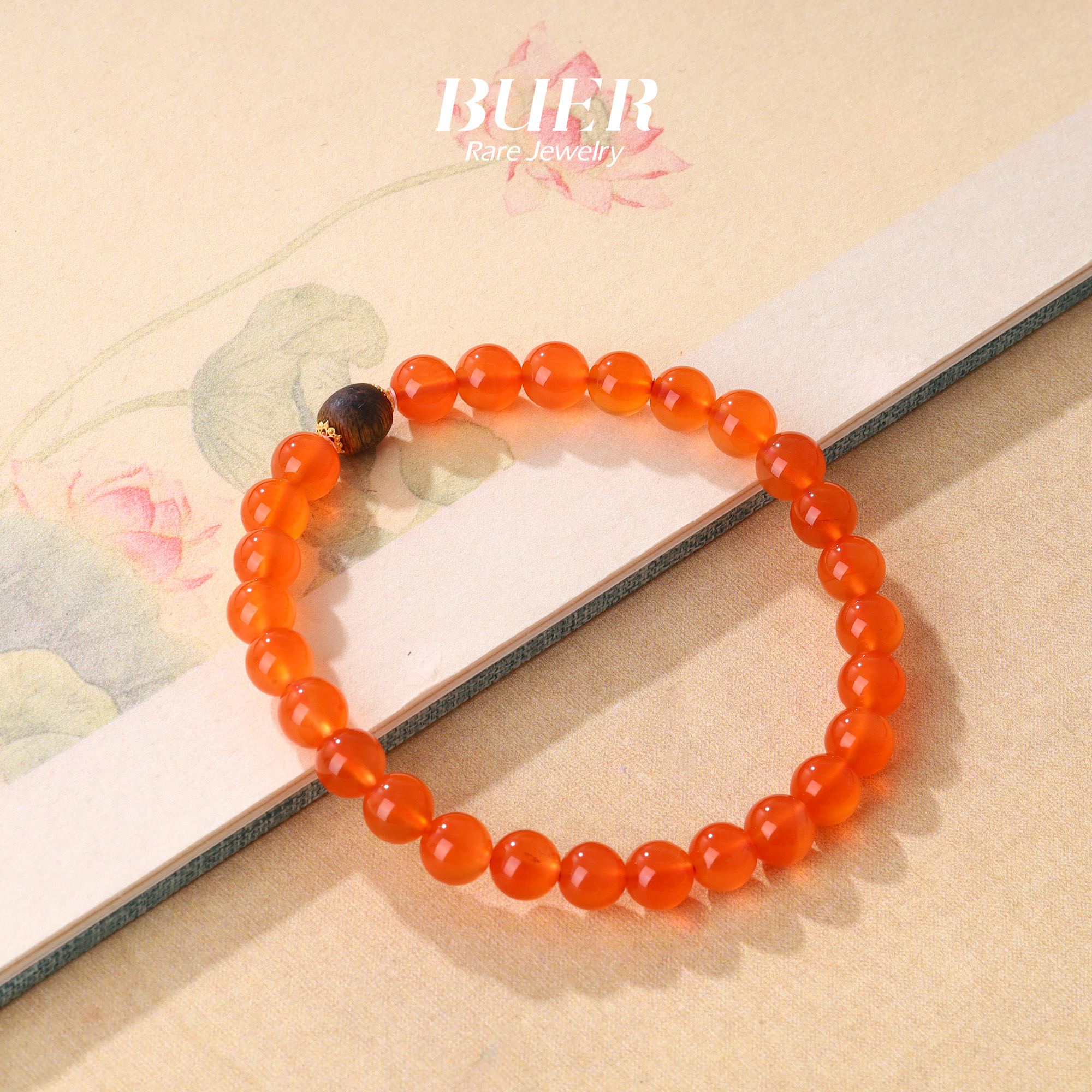【不二】冰红18K金DIY手串6.5mm+（多样性发）
