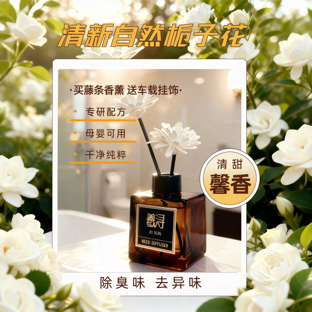 羲浔栀子花香卫生间客厅房间香水有效增香除臭去异味持久留香