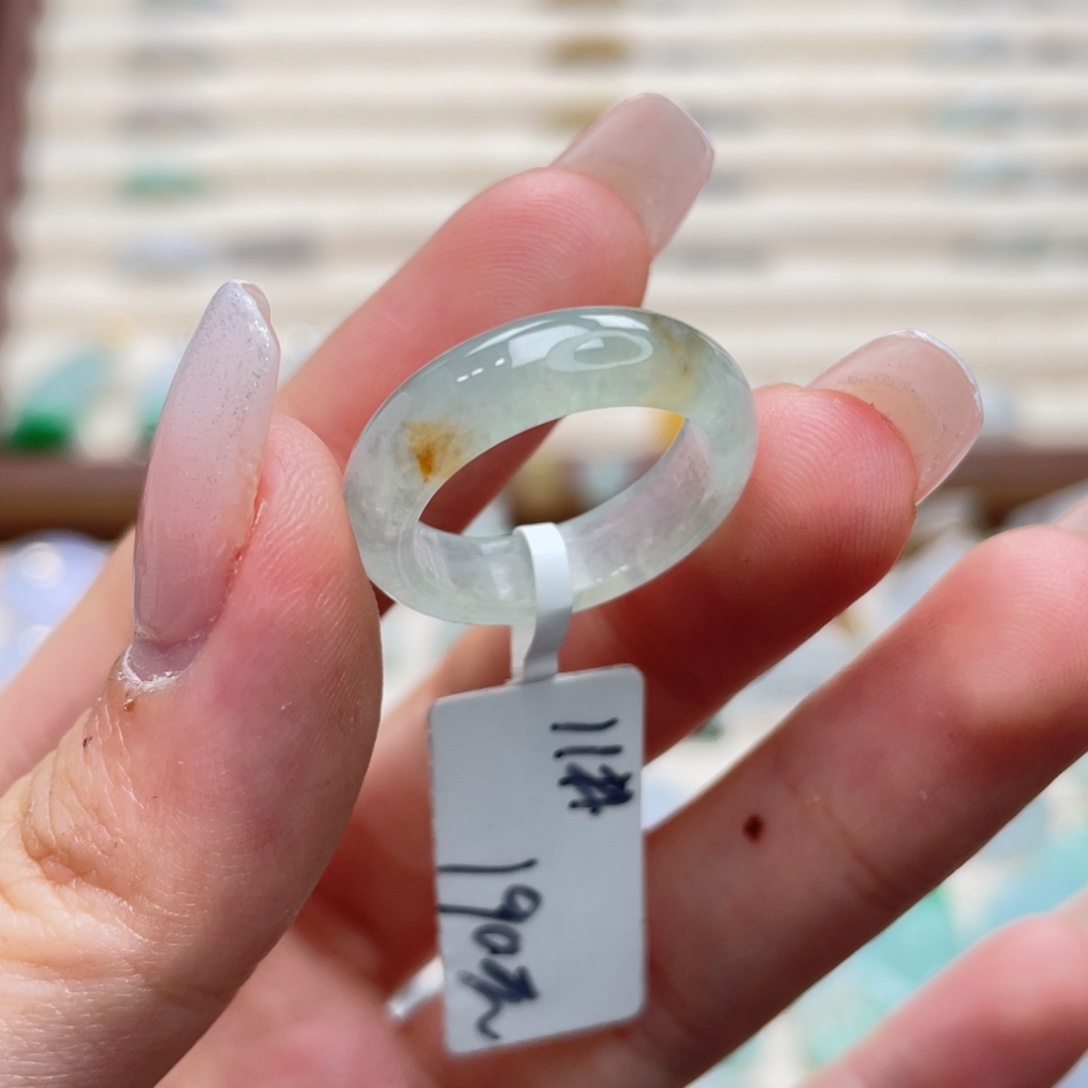 翡翠未镶嵌戒圈a06港圈11薄荷绿桂花糕