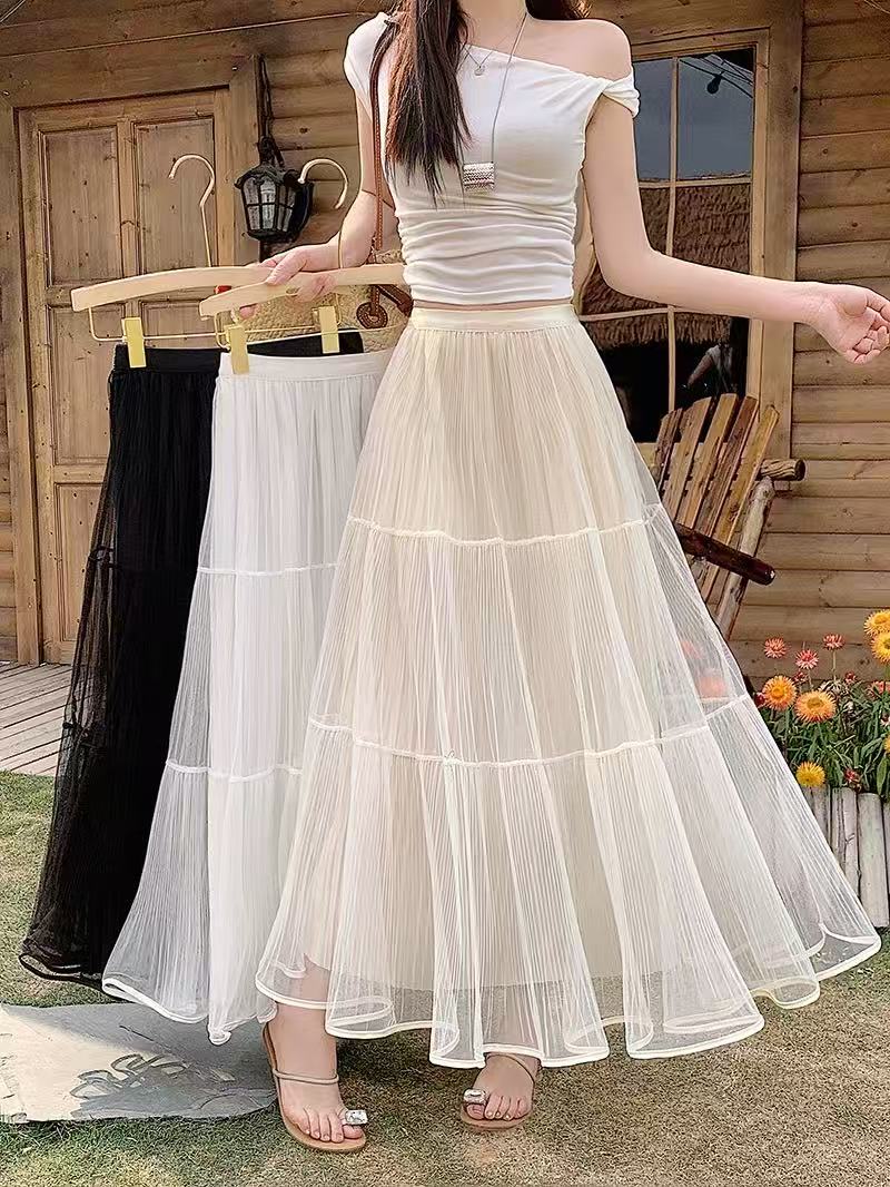 8022#时尚细闪气质法式显瘦半身裙【A5-4】