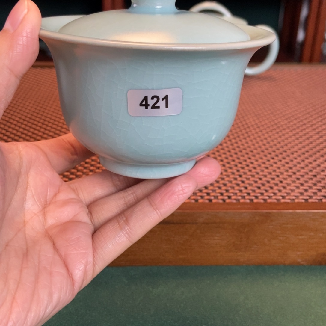 摆件仿古釉瑕疵盖碗421