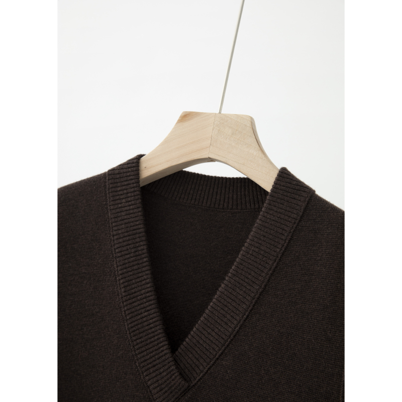 交错V领平针叠穿秋针织衫ZZS4I1223