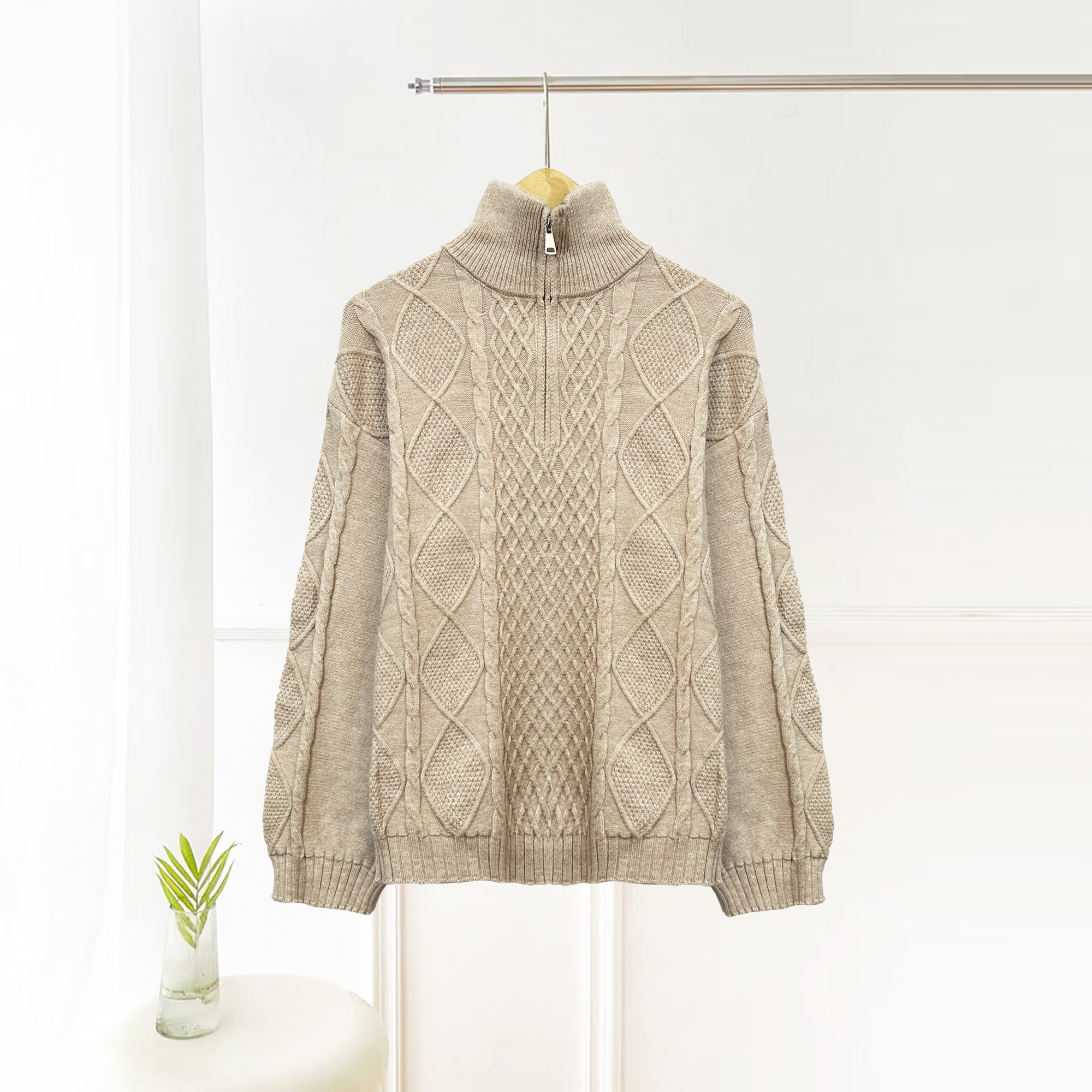 新品上新！半高领长袖针织时尚百搭套头毛衣H154