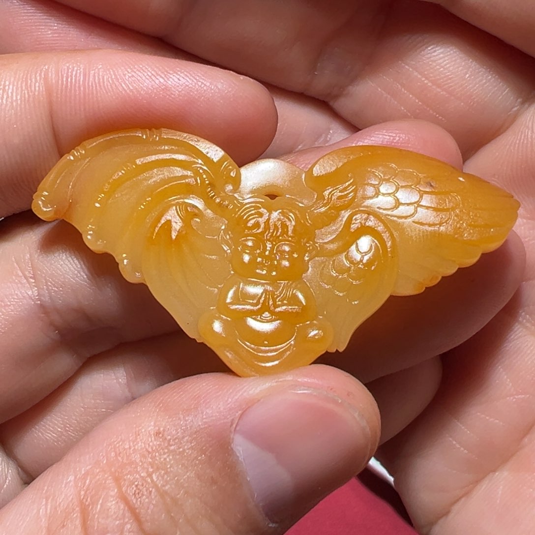 和田玉颈饰未镶嵌瑞**语