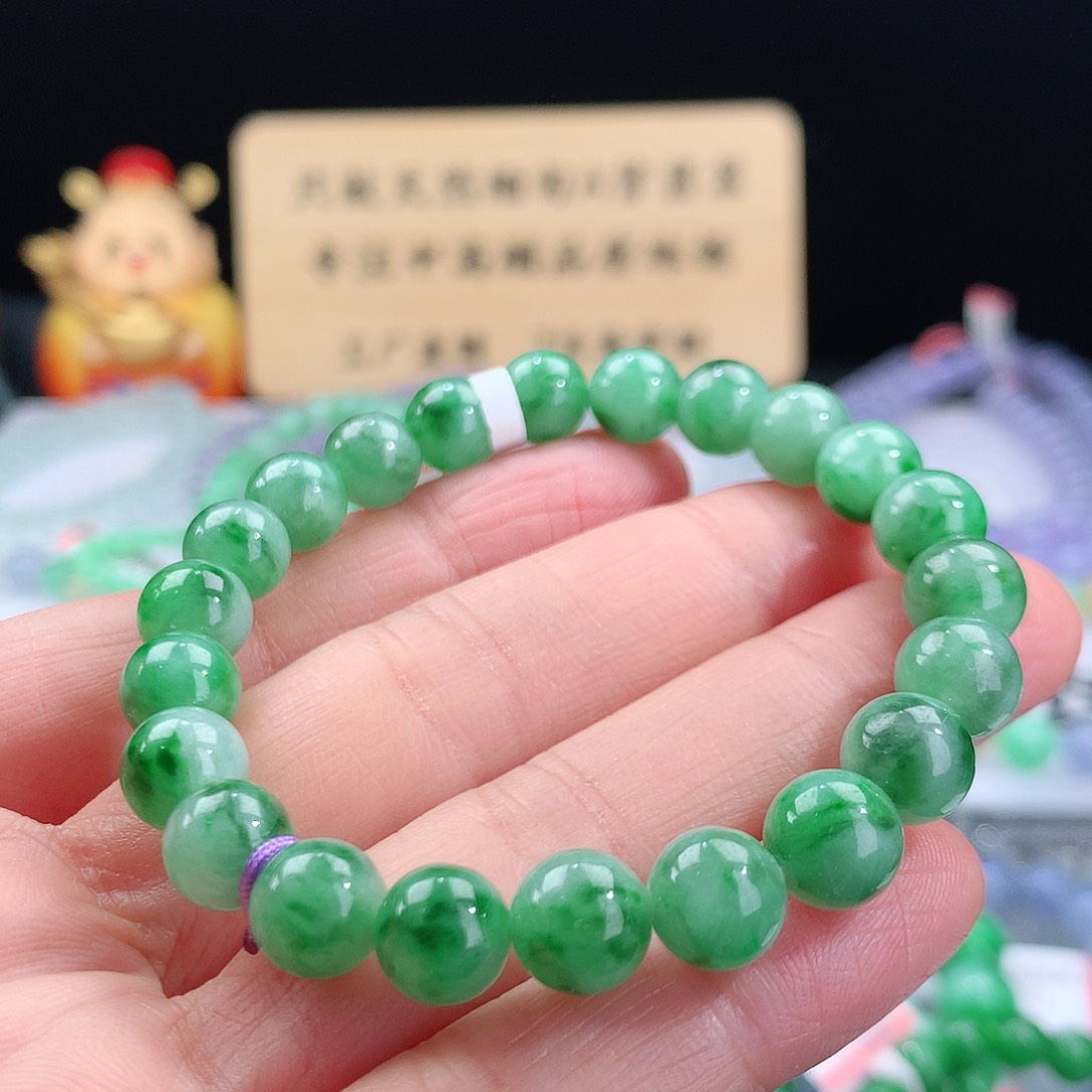 翡翠手链未镶嵌山**秀卡8mm